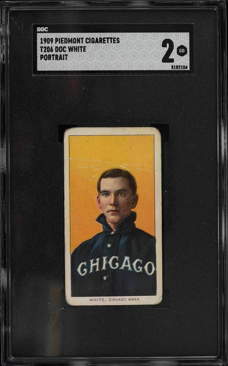 1909 T206 Doc White portrait Chicago White Sox Piedmont SGC 2