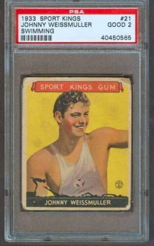 1933 Sport Kings #21 Johnny Weissmuller Swimming Tarzan PSA 2