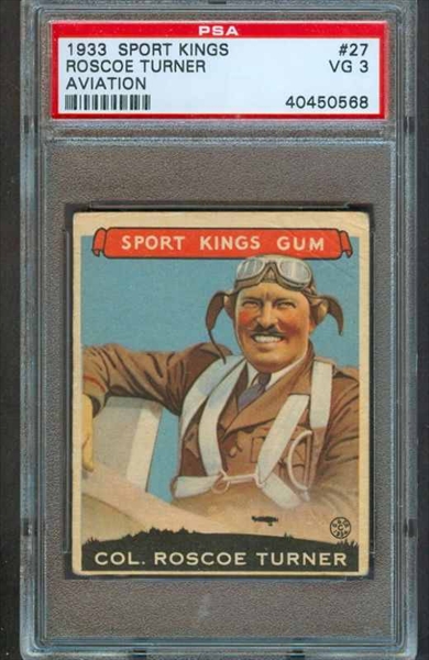 1933 Sport Kings #27 Roscoe Turner Aviation PSA 3 1933 Sport Kings #27 Roscoe Turner Aviation PSA 3