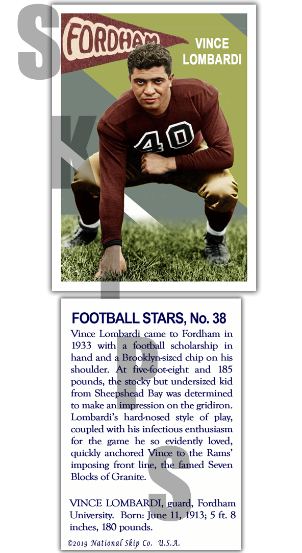 1935 STCC #38 Vince Lombardi Fordham University Packers National