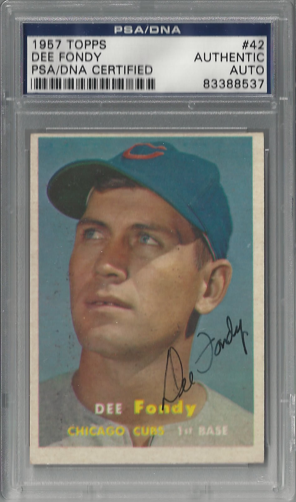 1957 Topps #42 Dee Fondy Chicago Cubs PSA/DNA Certified Authenti