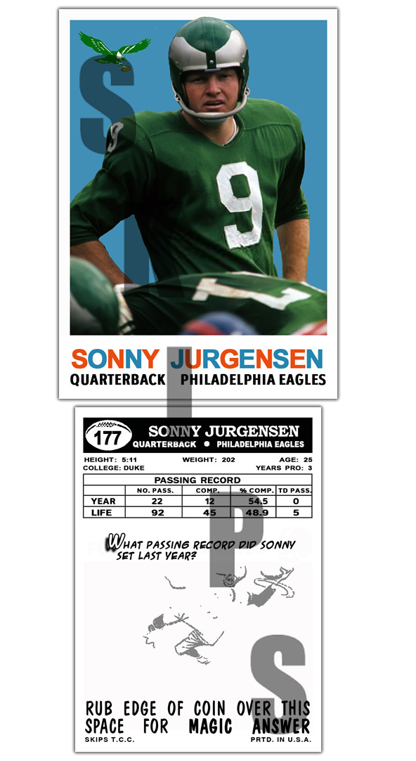 1959 STCC #177 Sonny Jurgensen Topps Philadelphia Eagles HOF