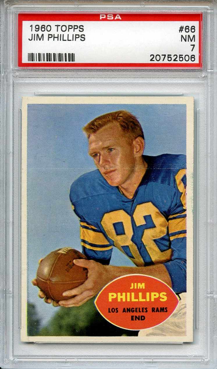 1960 Topps #66 Jim Phillips Los Angeles St. Lois Rams PSA 7