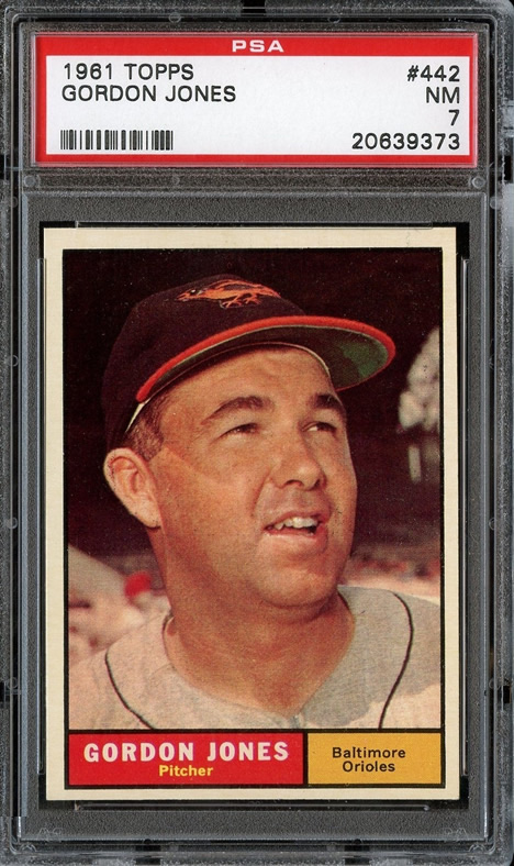 1961 Topps #442 Gordon Jones Baltimore Orioles PSA 7