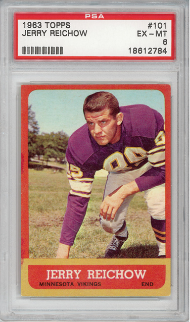 1963 Topps #101 Jerry Reichow Minnesota Vikings PSA 6