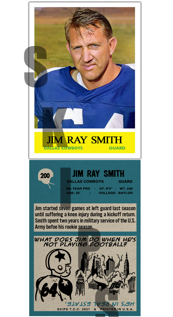 1964 STCC #200 Jim Ray Smith Philadelphia Dallas Cowboys Baylor