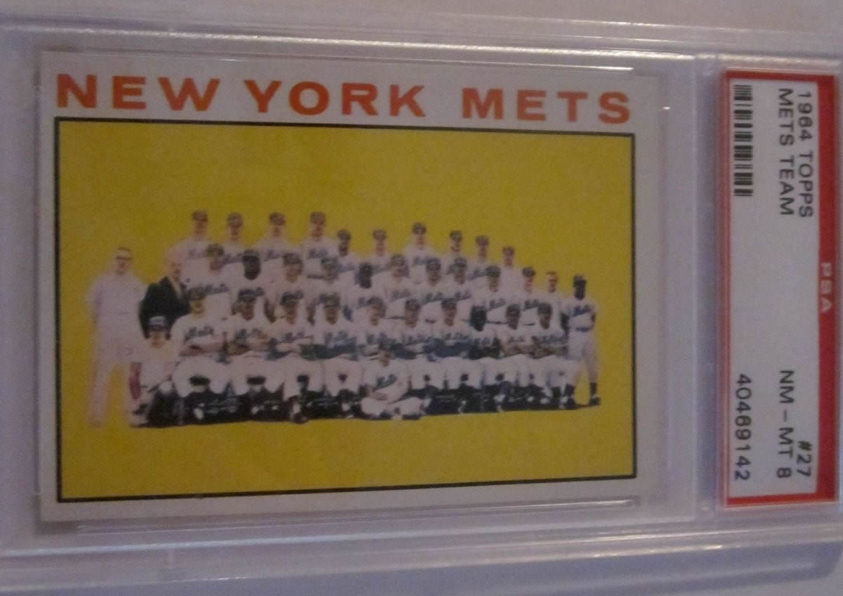 1964 Topps #27 New York Mets Team PSA 8
