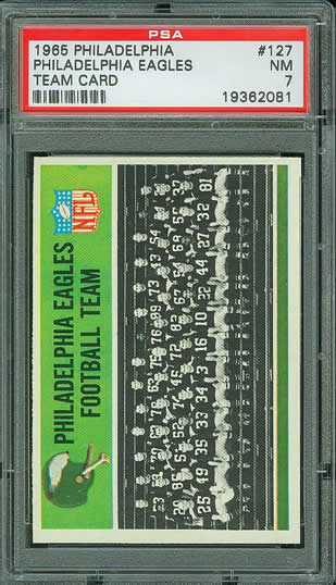 1965 Philadelphia #127 Philadelphia Eagles Team Card PSA 7