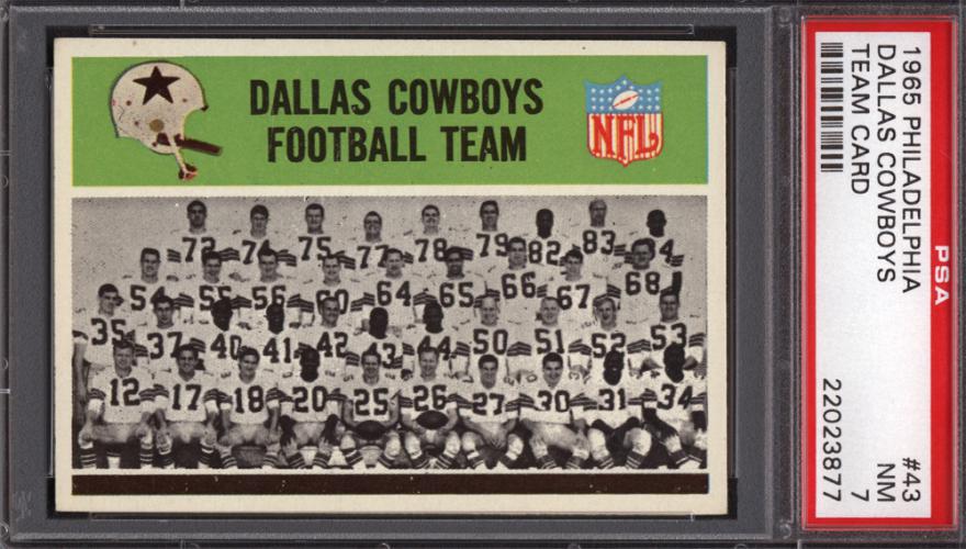 1965 Philadelphia #43 Dallas Cowboys Team Card PSA 7