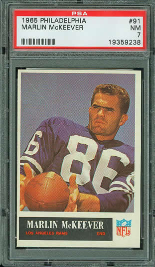 1965 Philadelphia #91 Marlin McKeever Los Angeles Rams PSA 7
