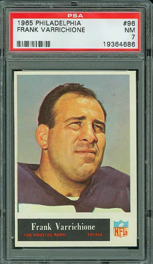 1965 Philadelphia #96 Frank Varrichione Los Angeles Rams PSA 7