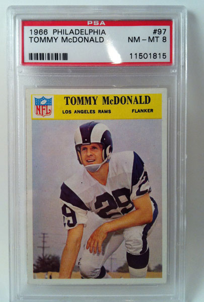 1966 Philadelphia #97 Tommy McDonald Los Angeles Rams PSA 8