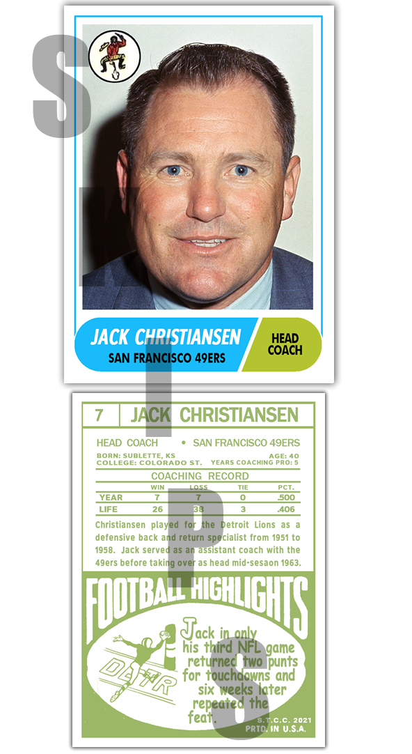 1968 STCC Legends Coaches #7 Jack Christiansen San Francisco 49e