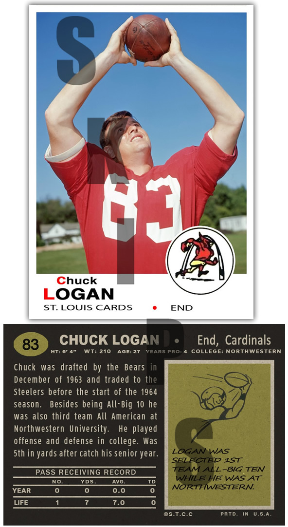1969 STCC #83 Topps Chuck Logan Saint Louis Cardinals Northweste