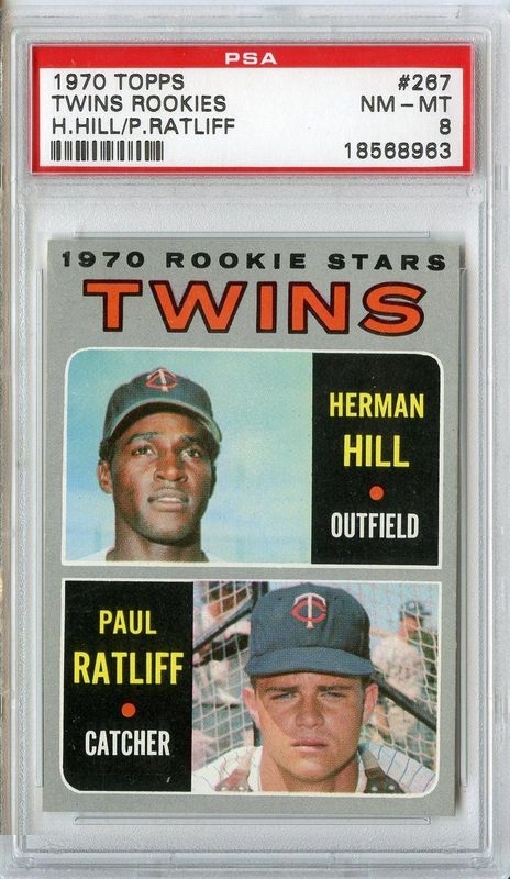 1970 Topps #267 Minnesota Twins Rookies Hill Ratliff PSA 8