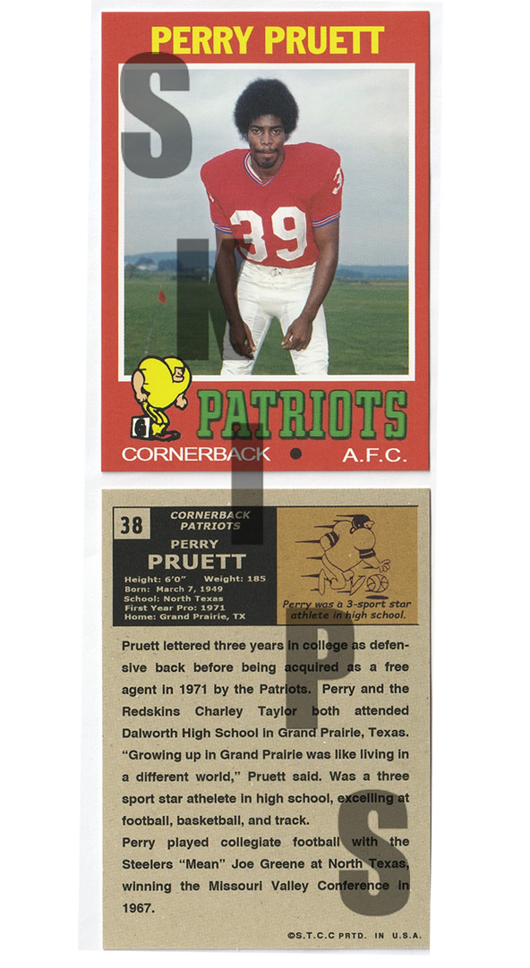 1971 STCC #38 Topps Perry Pruett New England Patriots