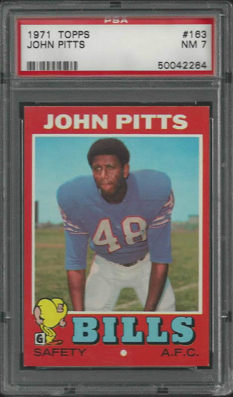 1971 Topps #163 John Pitts Buffalo Bills PSA 7