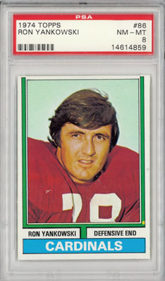 1974 Topps #86 Ron Yankowski St. Louis Arizona Cardinals PSA 8