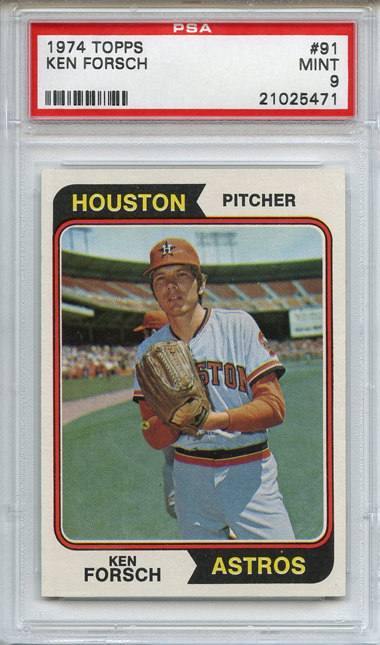 1974 Topps #91 Ken Forsch Houston Astros PSA 9