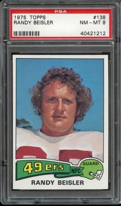 1975 Topps #138 Randy Beisler San Fransisco 49ers PSA 8