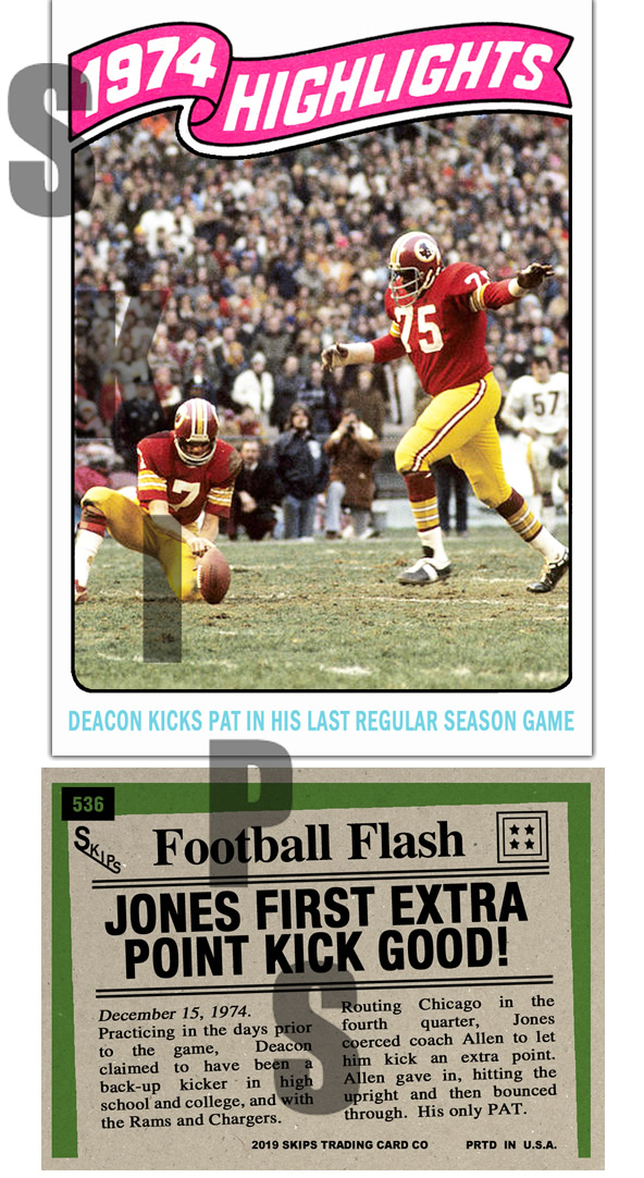 1975 STCC #536 Deacon Jones Highlights Topps Washington Redskins