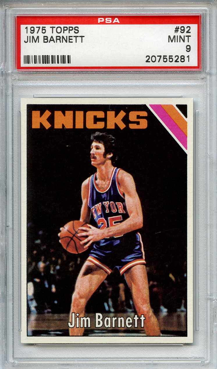 1975 Topps #92 Jim Barnett New York Knicks PSA 9