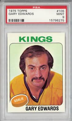 1975 Topps #105 Gary Edwards Los Angeles Kings PSA 9
