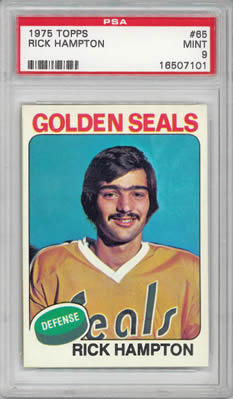 1975 Topps #65 Rick Hampton California Golden Seals PSA 9