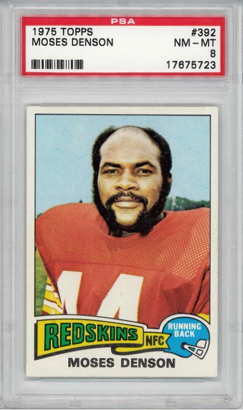 1975 Topps #392 Moses Denison Washington Redskins PSA 8