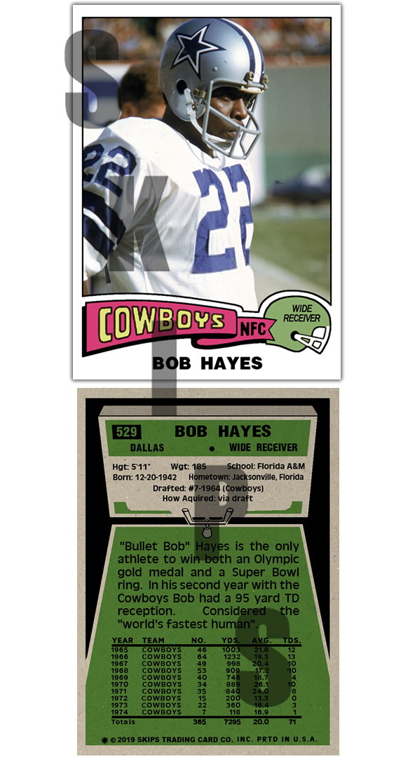 1975 STCC #529 Topps Bob Hayes Dallas Cowboys HOF