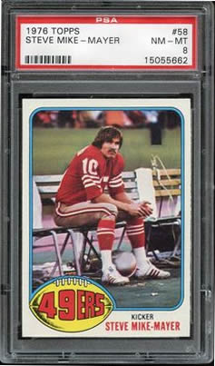 1976 Topps #58 Steve Mike-Mayer San Fransisco 49ers PSA 8