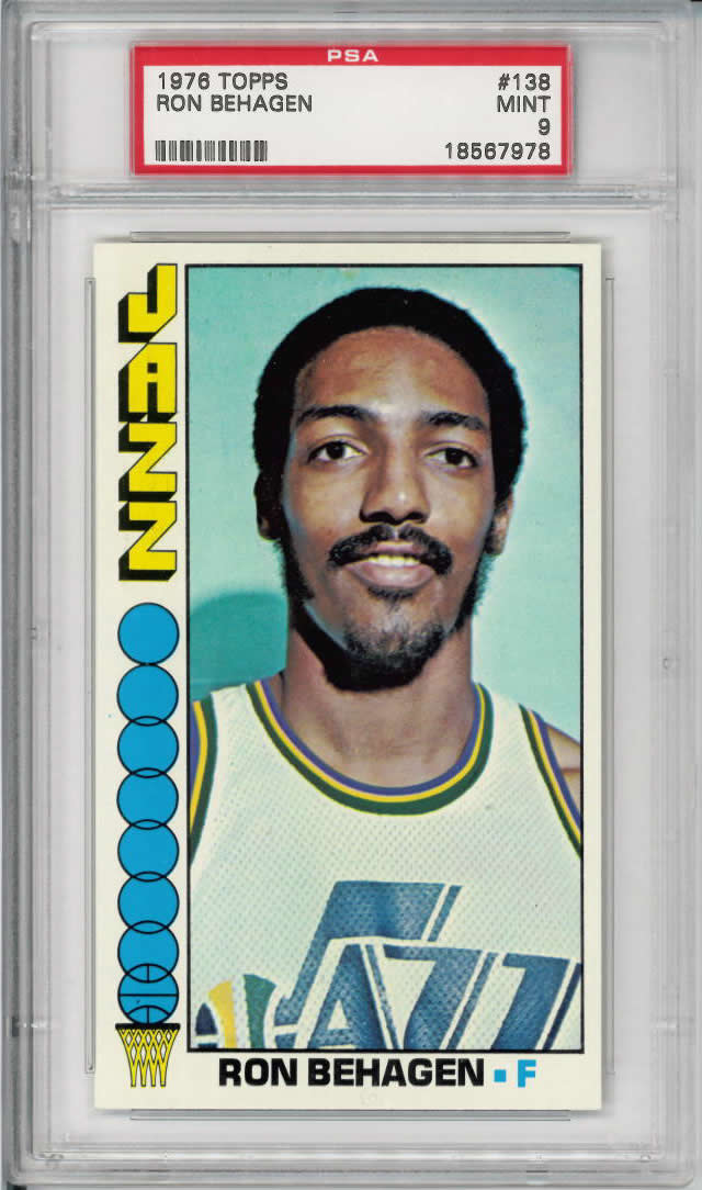 1976 Topps #138 Ron Behagen Utah Jazz PSA 9