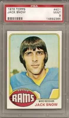 1976 Topps #401 Jack Snow, Las Angeles Rams PSA 9