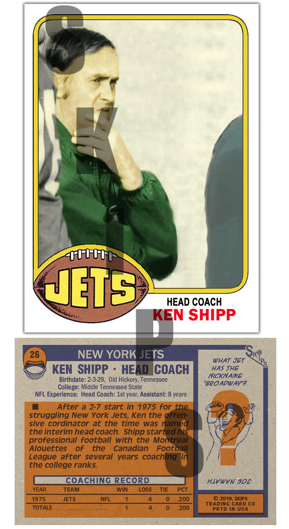 1976 STCC #26 Topps Ken Shipp New York Jets