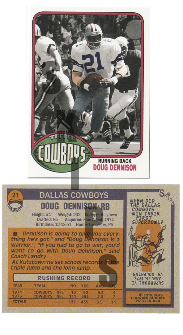 1976 STCC #21 Topps Doug Dennison Dallas Cowboys