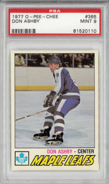 1977 O-Pee-Chee #365 Don Ashby Toronto Maple Leafs  PSA 9