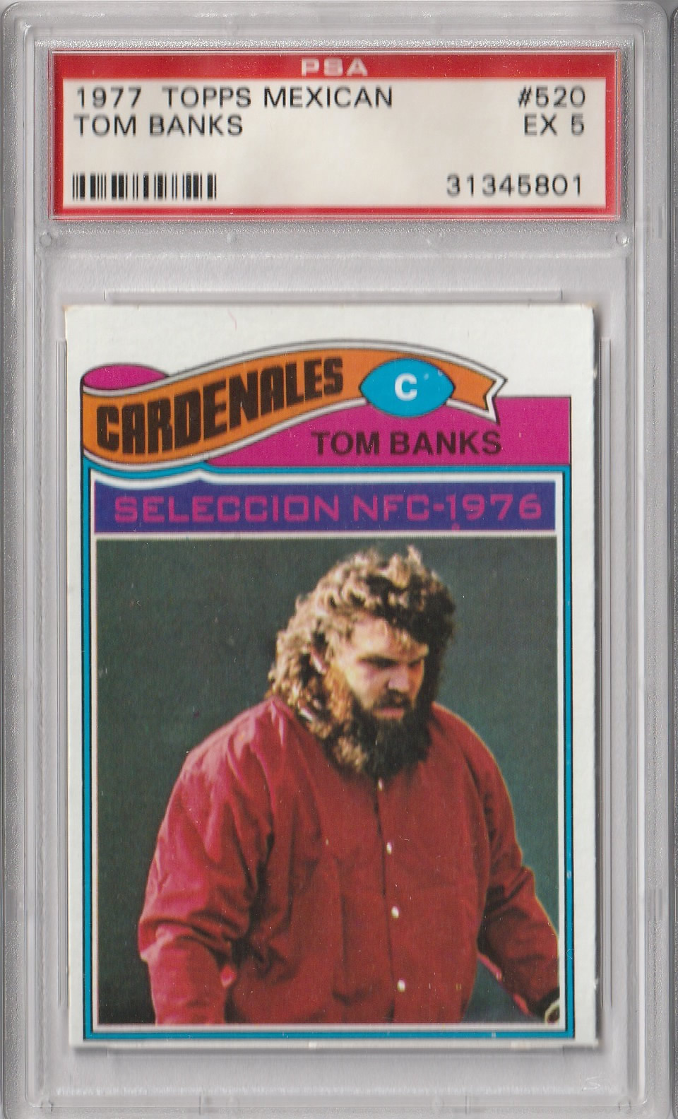 1977 Topps Mexican #520 Tom Banks St. Louis Cardinals PSA 5