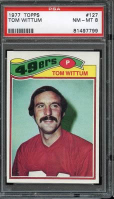 1977 Topps #127 Tom Wittum San Fransisco 49ers PSA 8
