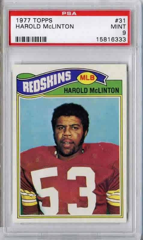 1977 Topps #31 Harold McLinton Washington Redskins PSA 9