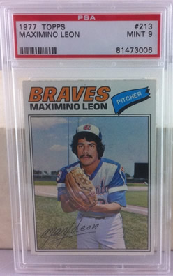 1977 Topps #213 Maximino Leon Atlanta Braves PSA 9