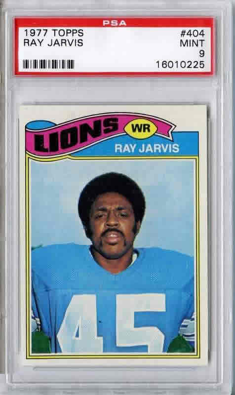 1977 Topps #404 Ray Jarvis Detroit Lions PSA 9