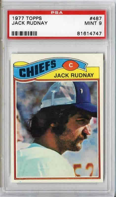 1977 Topps #487 Jack Rudnay Kansas City Chiefs PSA 9