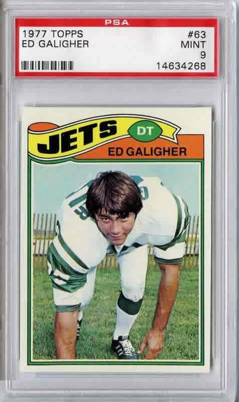 1977 Topps #63 Ed Galigher New York Jets PSA 9