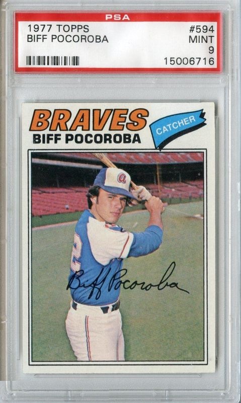 1977 Topps #594 Biff Pocoroba Atlanta Braves PSA 9