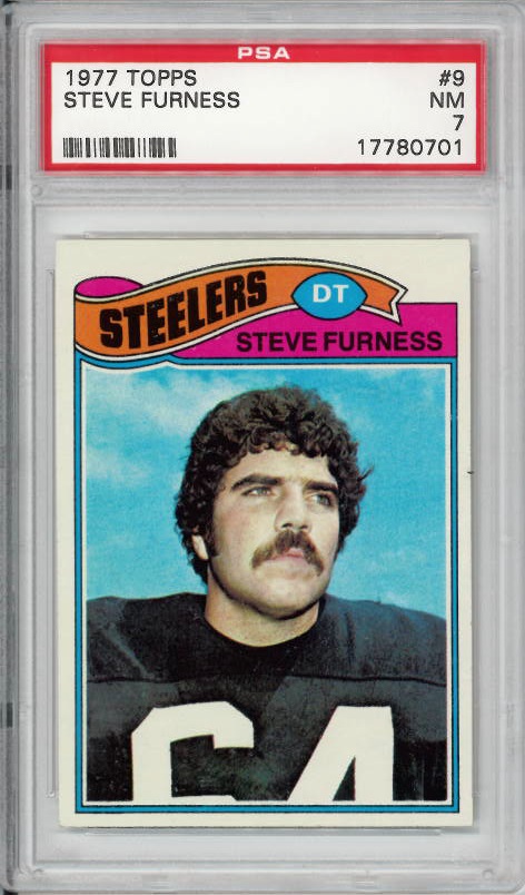1977 Topps #9 Steve Furness Pittsburgh Steelers PSA 7