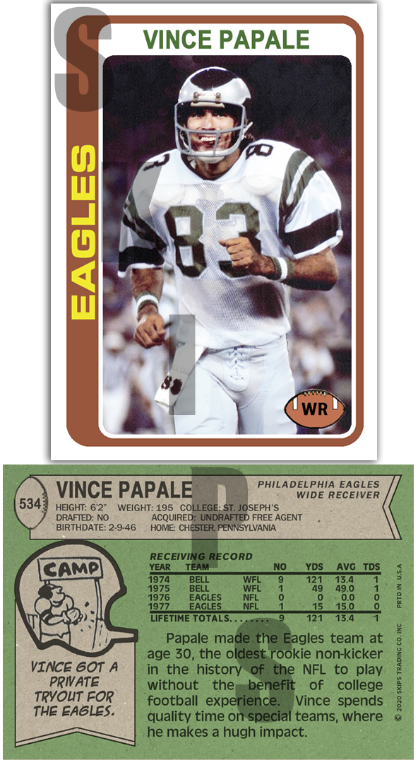 1978 STCC #534 Vince Papale Philadelphia Eagles Custom