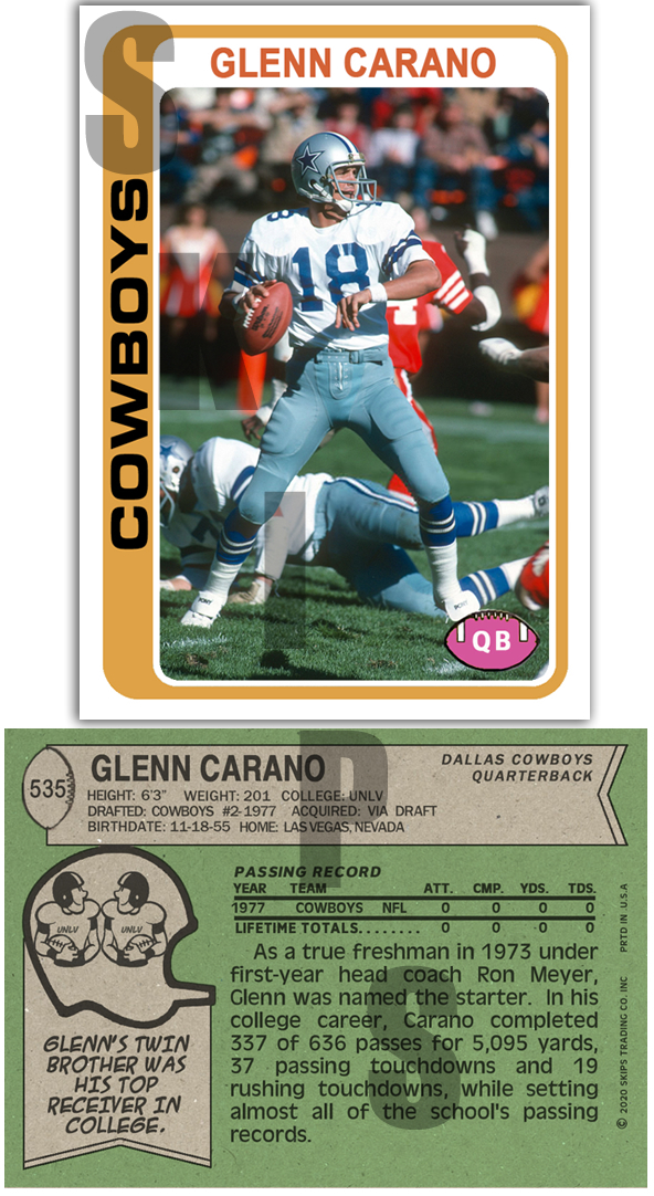1978 STCC #535 Glenn Carano Dallas Cowboys Custom