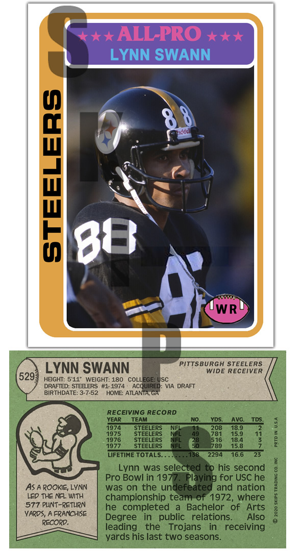 1978 STCC #529 Topps Lynn Swann Pittsburgh Steelers HOF