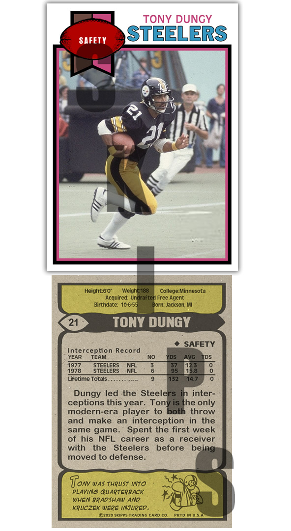 1979 STCC #21 Topps Tony Dungy Pittsburgh Steelers HOF