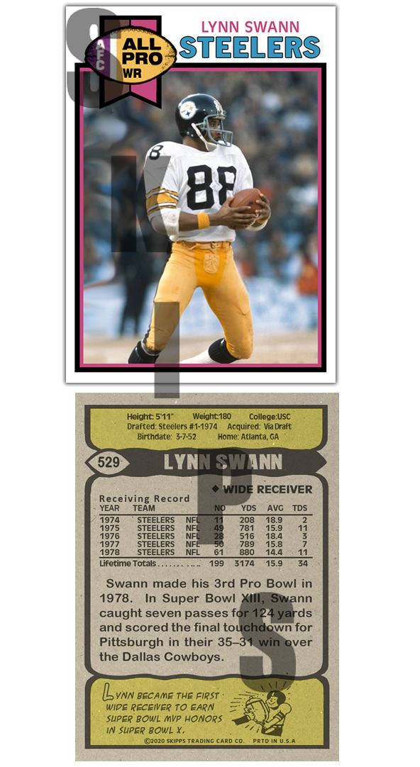 1979 STCC #529 Topps Lynn Swann Pittsburgh Steelers HOF